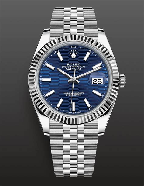 rolex blue motif datejust|Rolex Datejust 41mm blue dial.